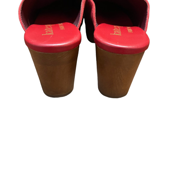 Kate Spade NY Amsterdam Womens Mules Clogs Size 8.5 B Red Suede Womens Slip On - Picture 7 of 8